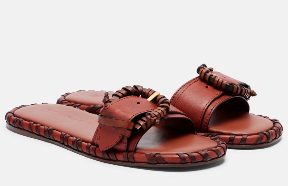Zimmermann Alchemy Buckle Slide Sandals in Siena 39